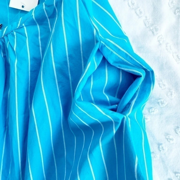 NWT A New Day Sleeveless Shift Mini Dress Striped Size Small Blue Tie Back - Picture 7 of 7